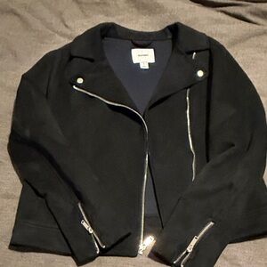 Faux suede moto jacket
